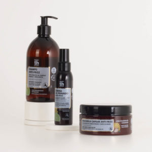 Champú, crema de peinado y mascarilla ANTI-FRIZZ