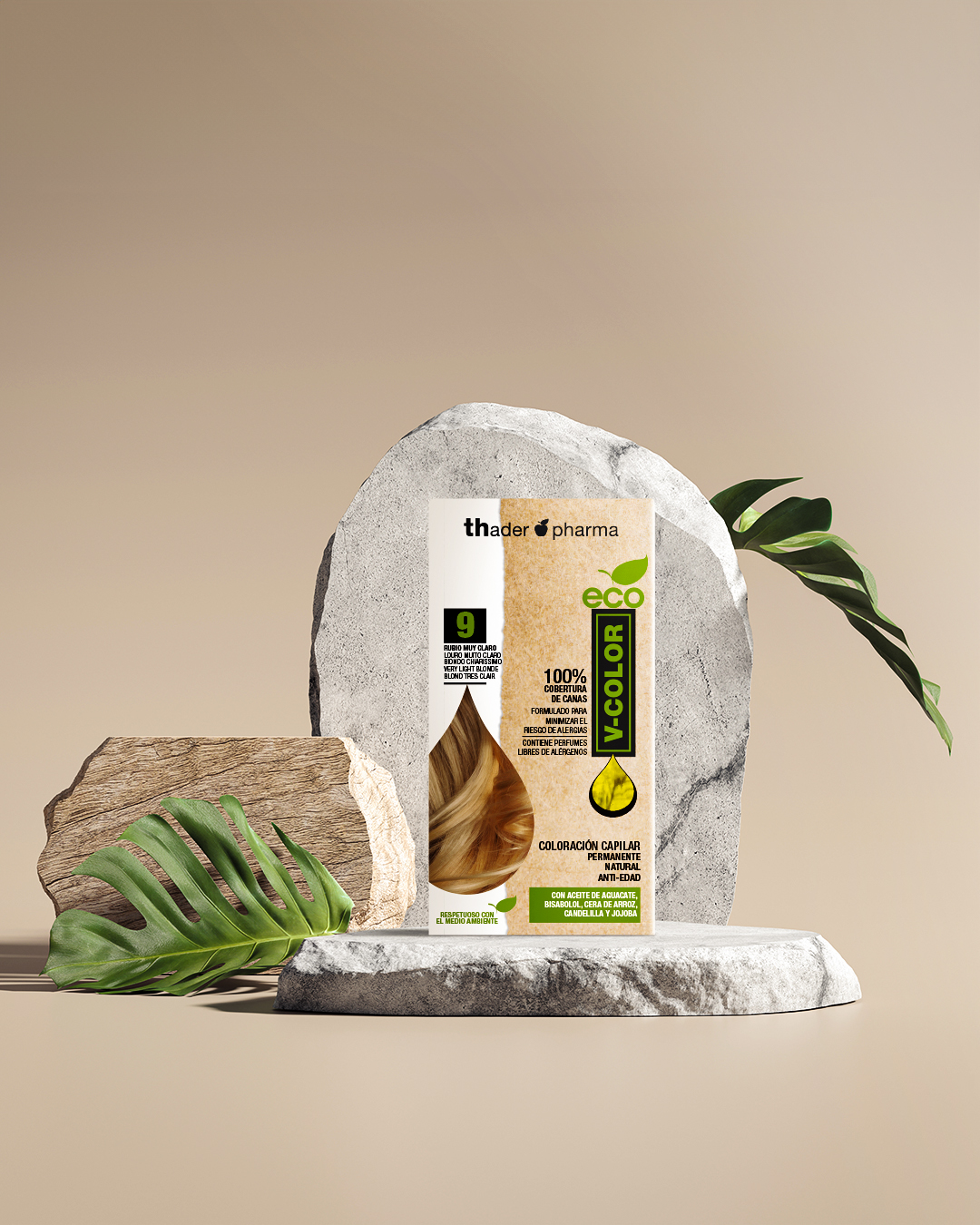 Kit Tinte en casa V-Color ECO Tono 9 Rubio muy claro