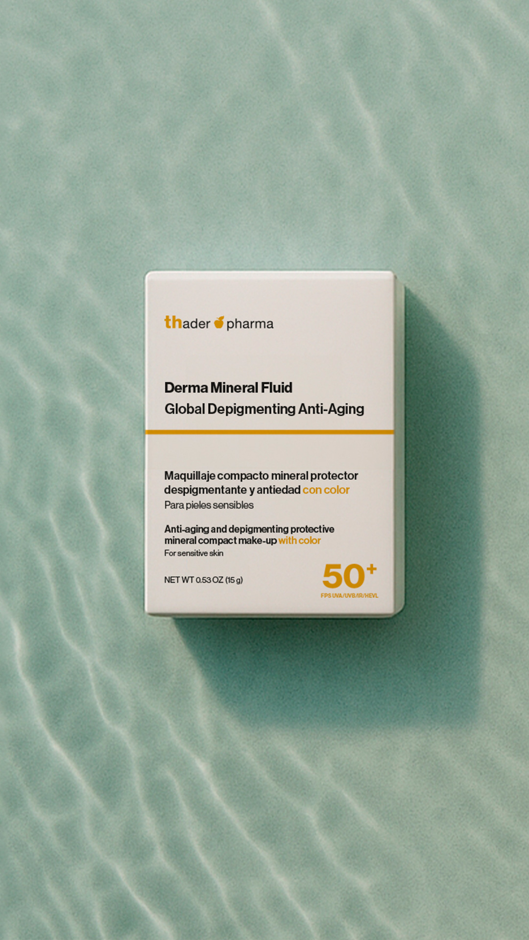 Maquillaje compacto mineral protector con color FPS 50+ Derma Mineral Fluid - Imagen 2